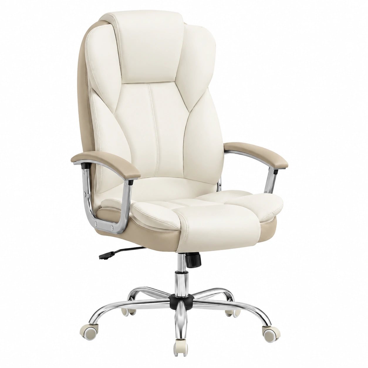 Bureau, réglable, coloris blanc et crème, pour l’espace de travail