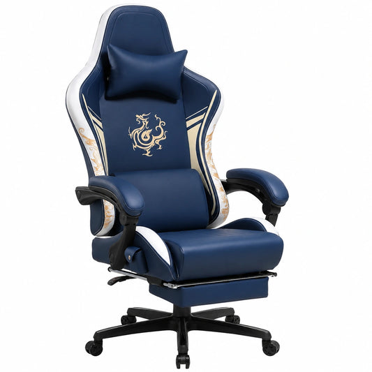 Bureau, en cuir, pivotant, coloris bleu, pour l’espace de travail