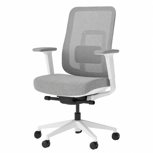 Bureau, coloris blanc et gris, pour l’espace de travail