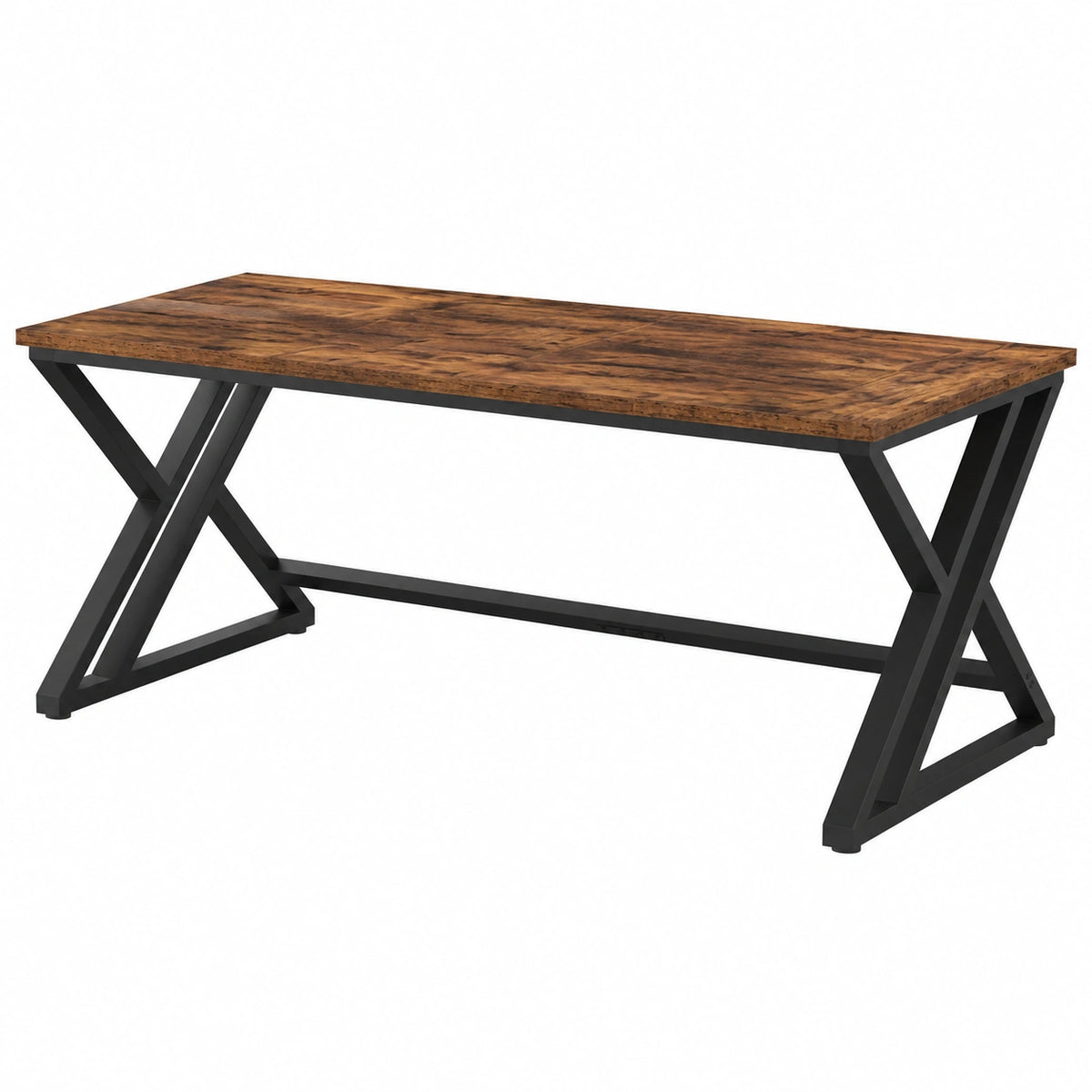 Bureau, en chêne, 2 places, coloris marron, pour l’espace de travail