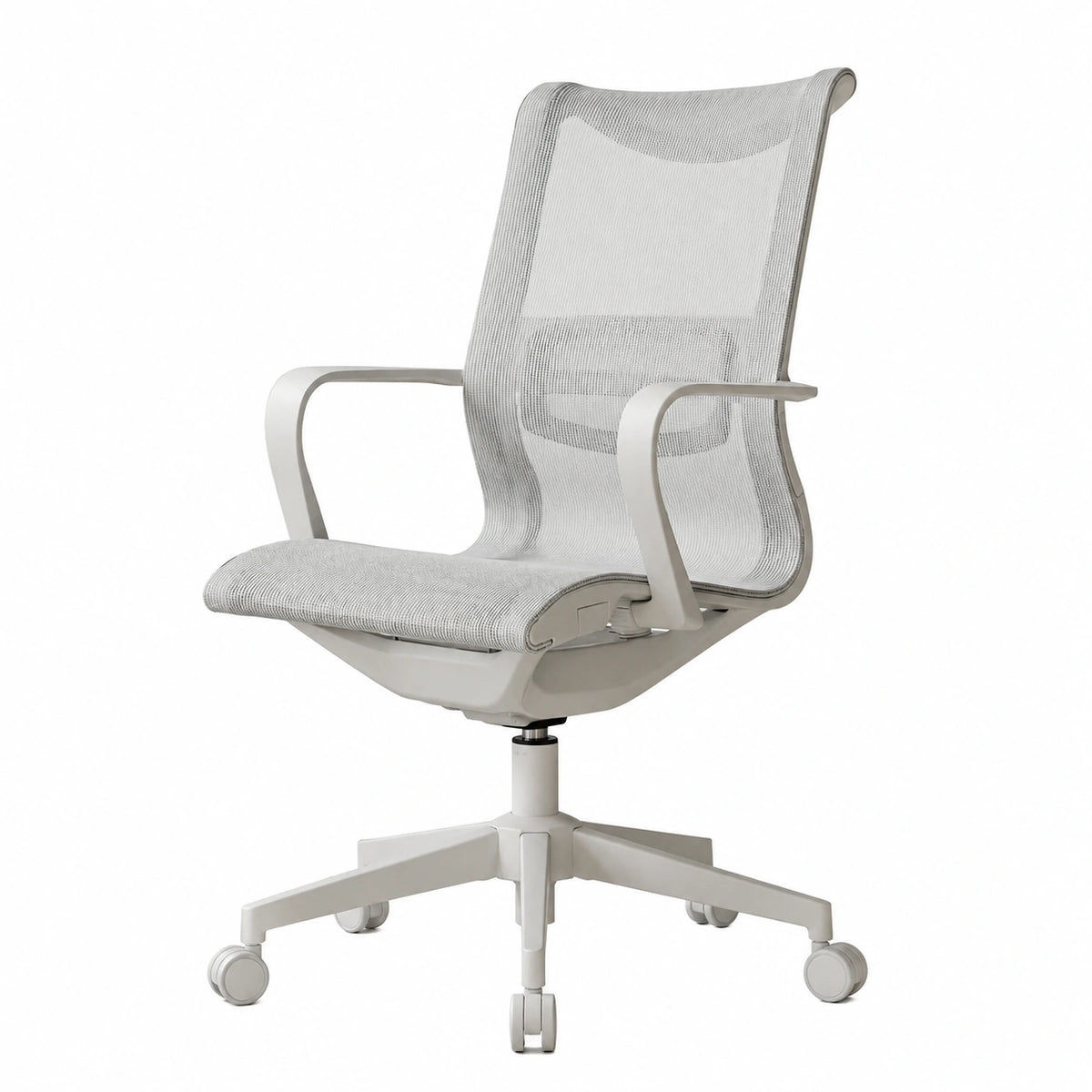 Bureau, pivotant, réglable, sur roulettes, coloris gris, pour l’espace de travail