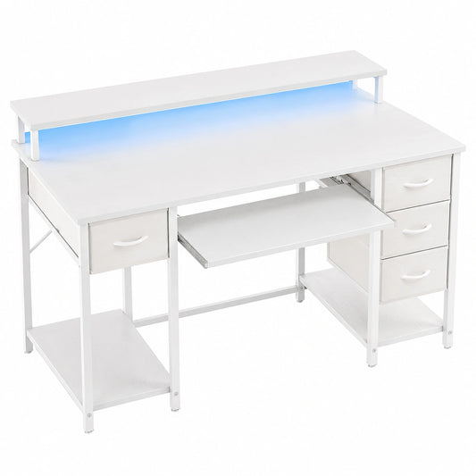 Bureau, avec rangement, avec tiroirs, avec étagères, 120 x 50 cm, pour l’espace de travail