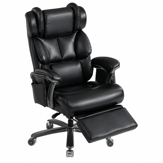 Bureau, en cuir, coloris noir, pour l’espace de travail