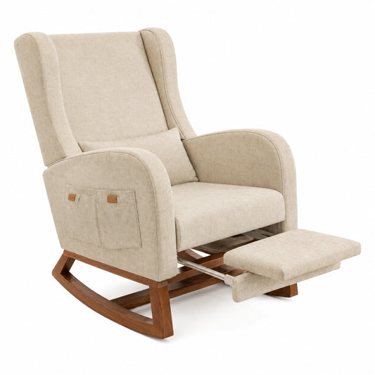 Fauteuil, en bois massif, coloris gris, pour le salon ou la chambre